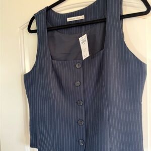 Abercrombie & Fitch Blue Pinstripe Blouse